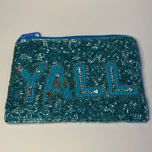 NEW Beaded Coin Bag 5 x 3.5 turquoise - Y’ALL